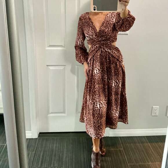 NWT! Anthropologie (RanniGill) Leopard print dress with cut outs in size xs. - Picture 13 of 15